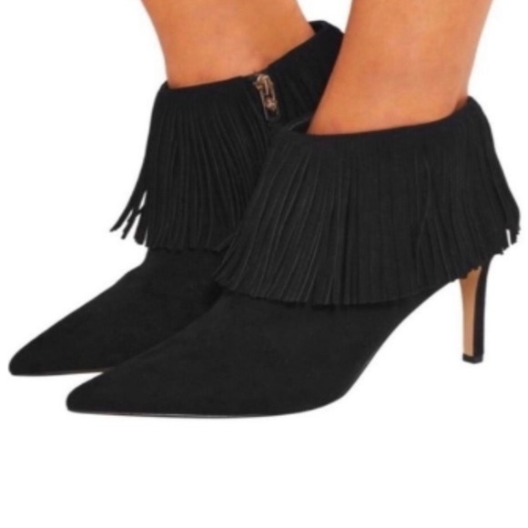 Sam Edelman KANDICE Pointed toe Fringe Stiletto Ankle Boots